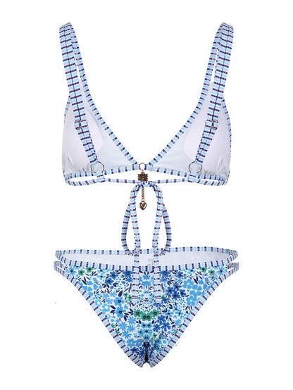 Trendy Floral Printed Bikini Swimwear