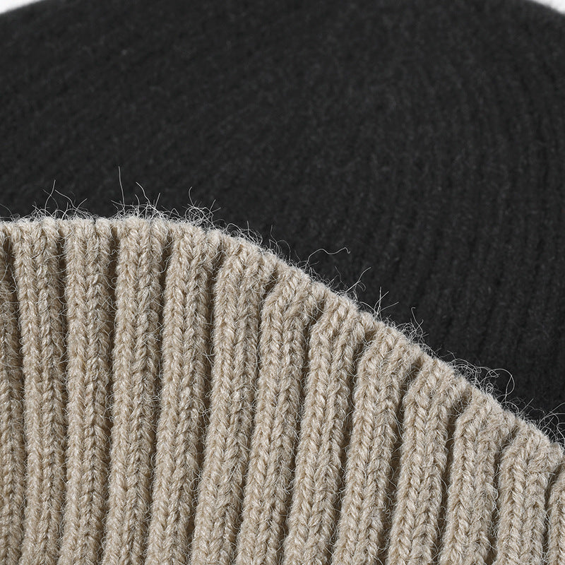 Contrast Color Simple Knit Beanie
