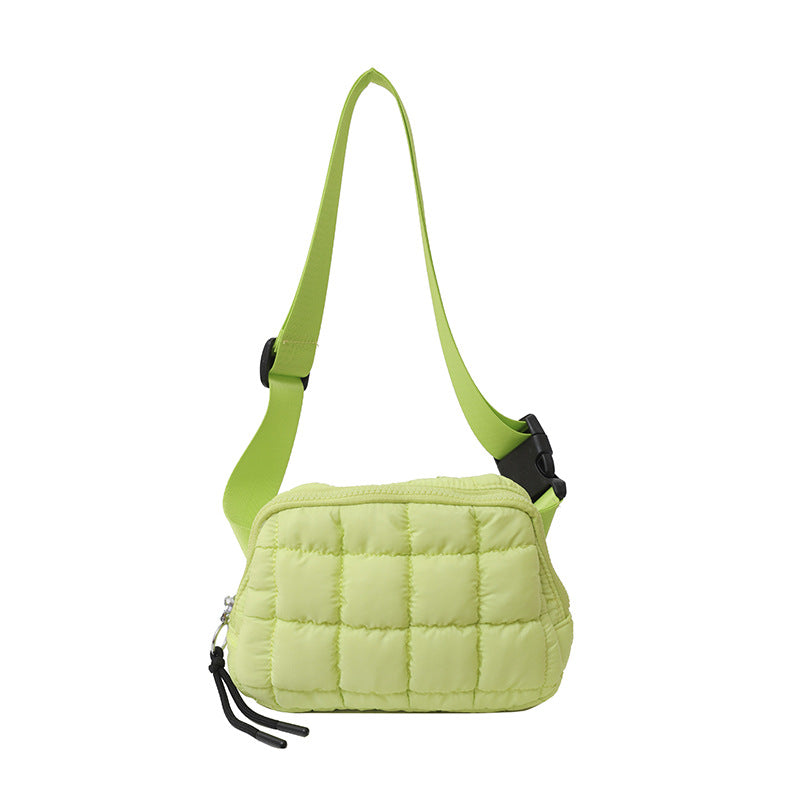 Candy Color Plaid Waist Bag Casual Chest Bag