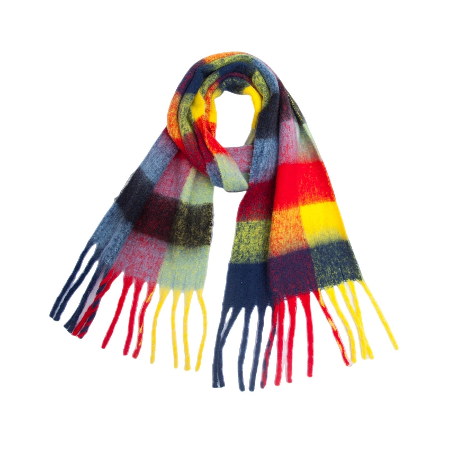 Coloful Plaid Tassel Scarves