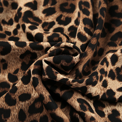 Leopard Print Lapel  Sleepwear Sets