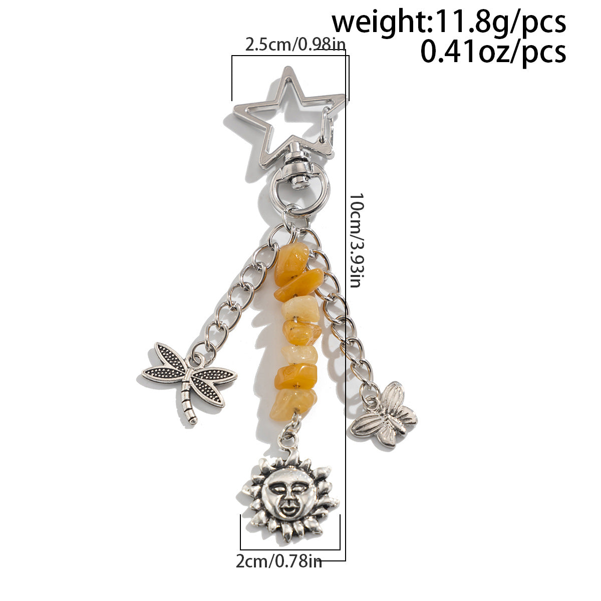 Colorful Stone Tassel Keychain Bag Charms