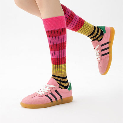 Color Block Striped Long Slouch Socks