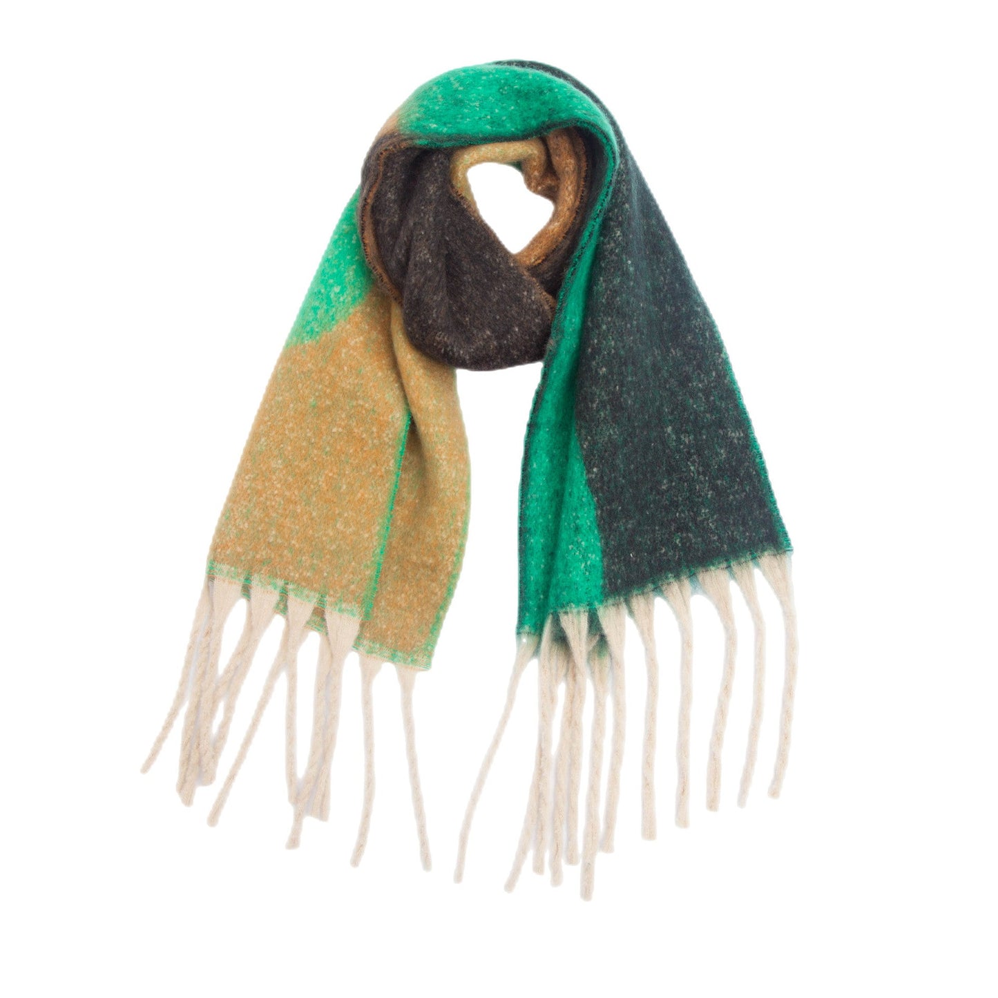Irregular Print Tassel Vintage Scarf