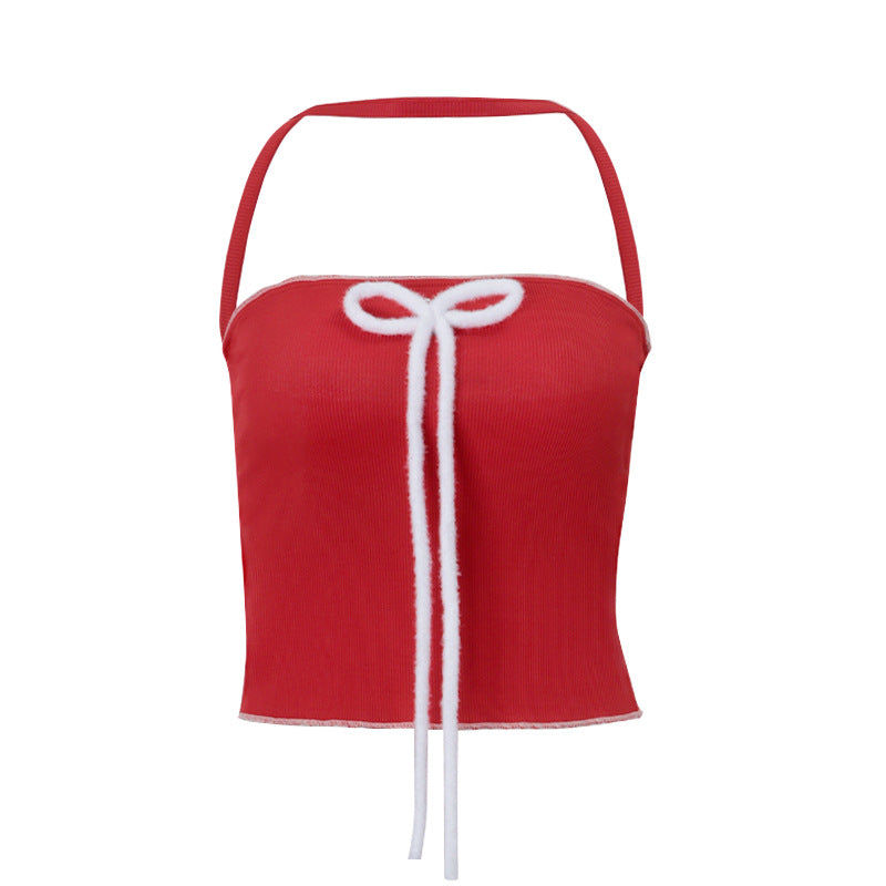 Bow String Halter Strapless Sexy Top