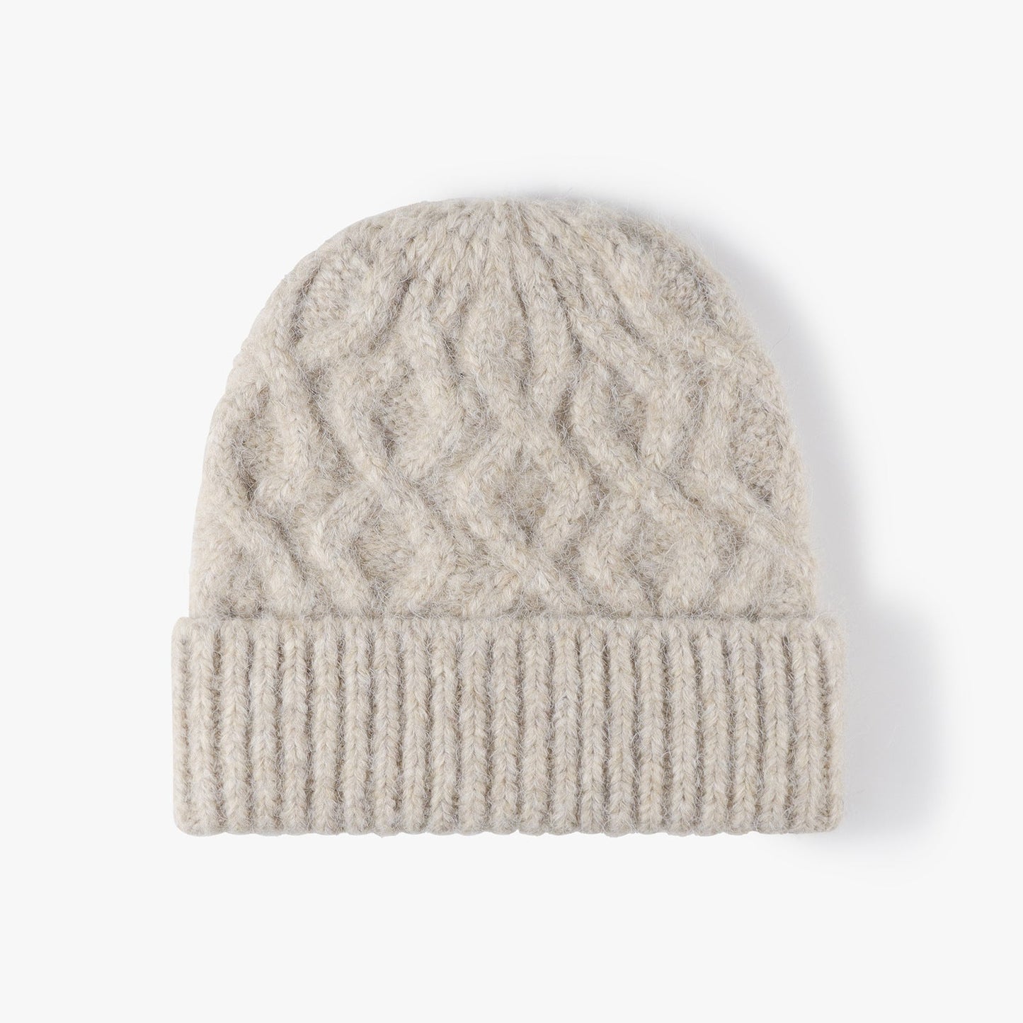 Twist Jacquard Knit Hat Solid Color Beanie