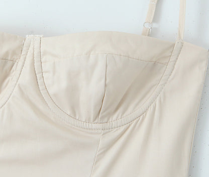 Solid Color Square Neck Pleated Midi Dress