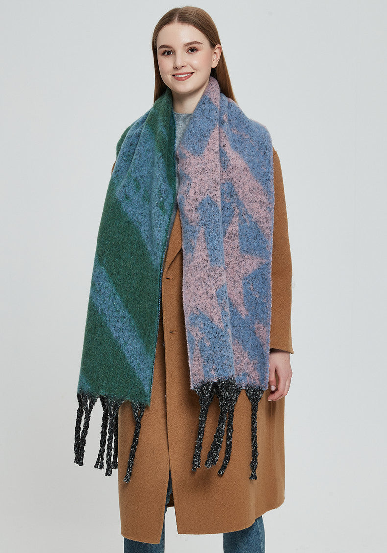 Patchwork Color Star Print Scarves