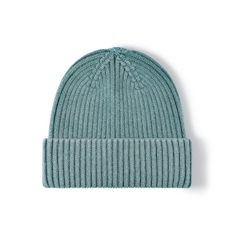 Washed Ribbed Knit Hat Solid Color Beanie