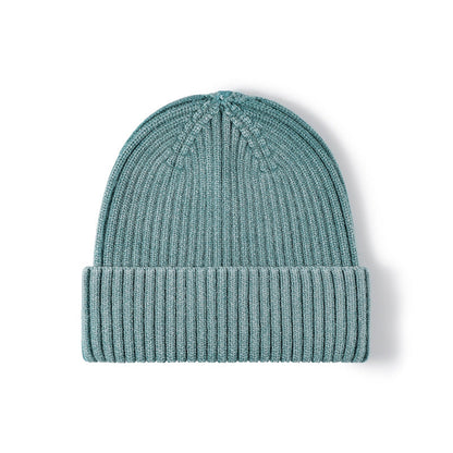 Washed Ribbed Knit Hat Solid Color Beanie