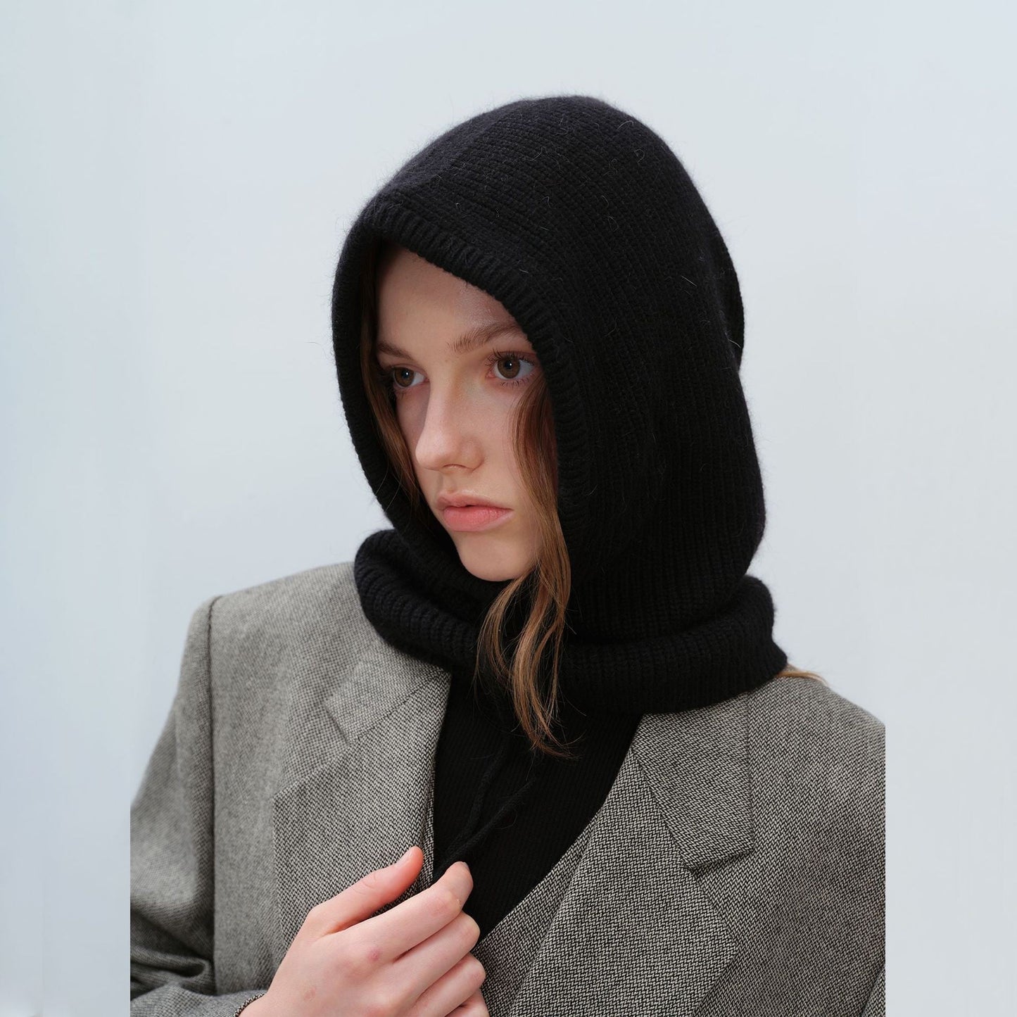 Solid Color Simple Sweet Plushed Hat Scarve