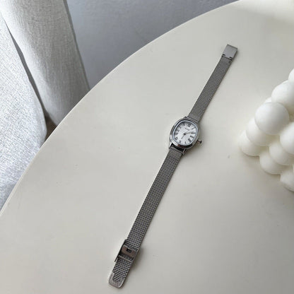 Vintage Oval Slim Strap Roman Numeral Gold Watch