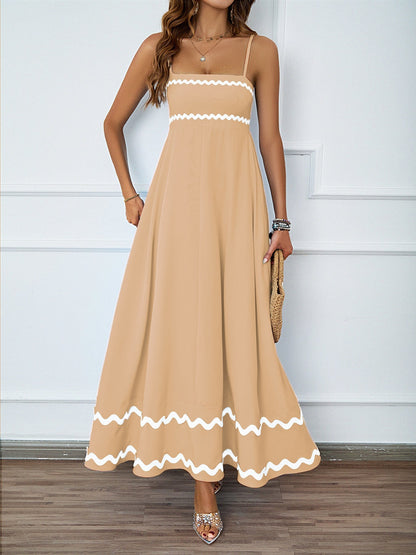 Ruffle Sleeveless Spaghetti Maxi Dress