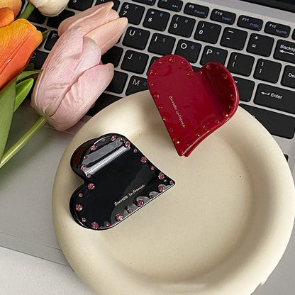 Loved Shape Solid Color Cute Hair Claws