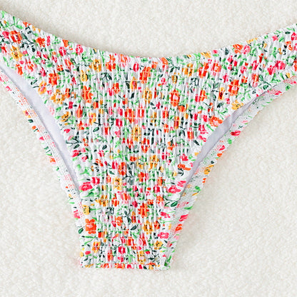 Sweet Floral Print Strap Tie Sexy Swimwear