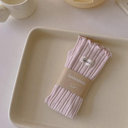 Sweet Solid Color Flounce Soft Socks