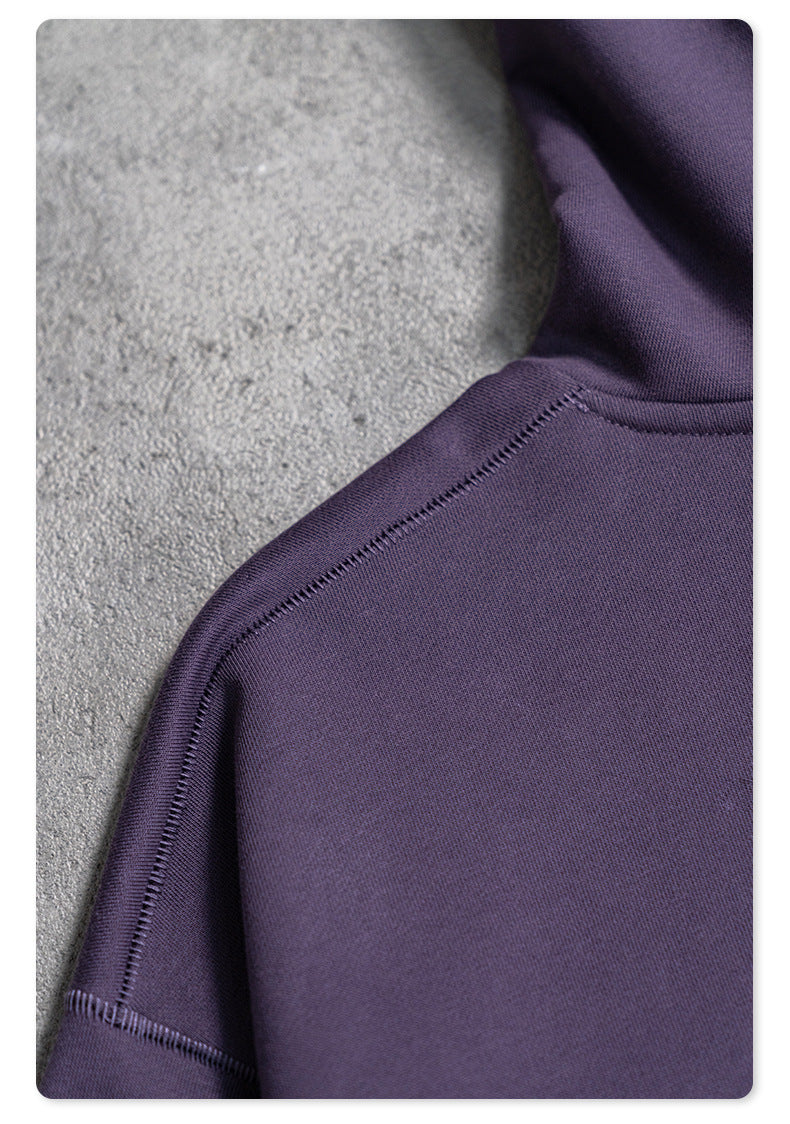 Casual Solid Color Oversize Zip-Up Hoodie