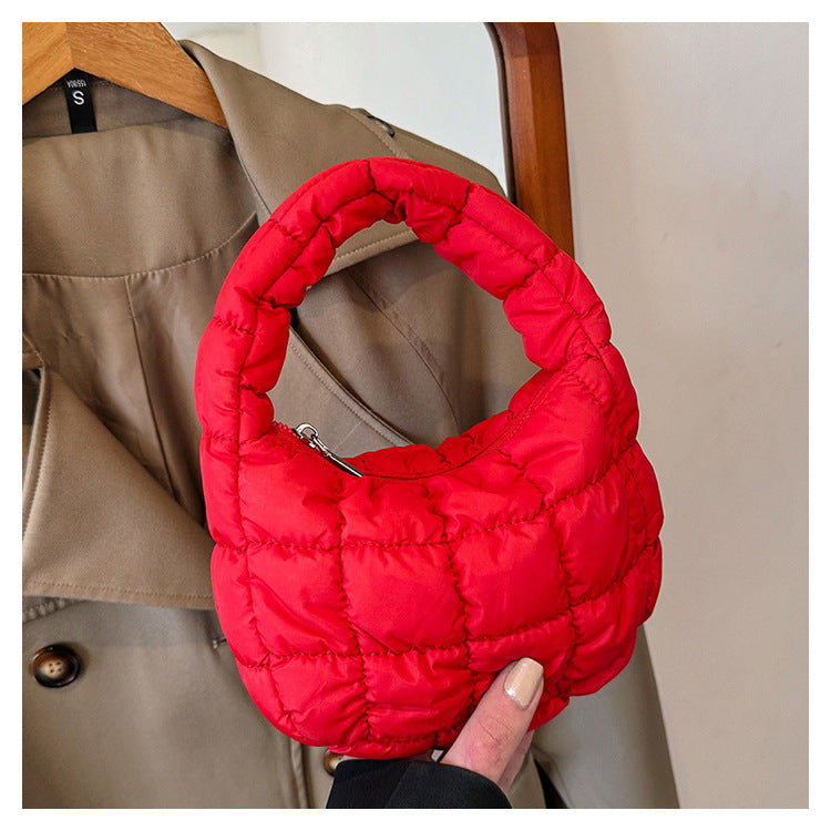 Solid Color Cloud Bag Cute Mini Handbag