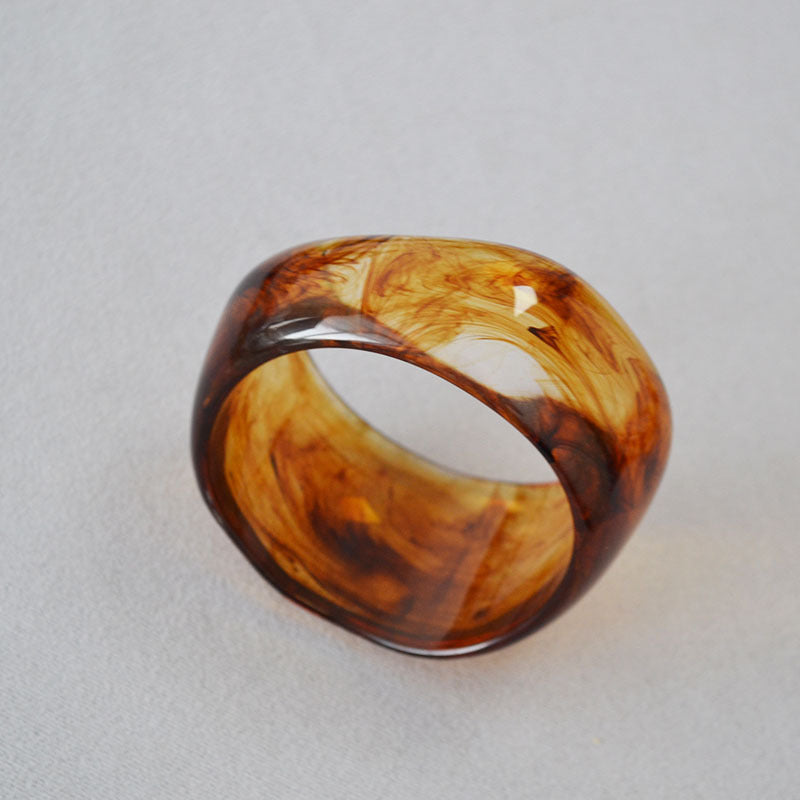 Vintage Irregular Ink-Marbled Cuff Bracelet