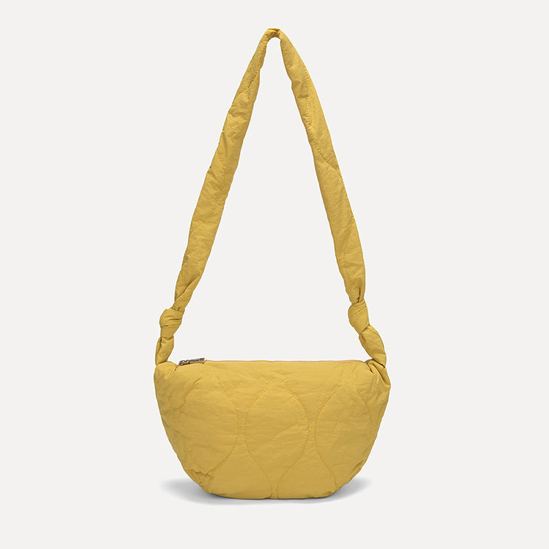 Simple Solod Color Puffer Shoulder Bag