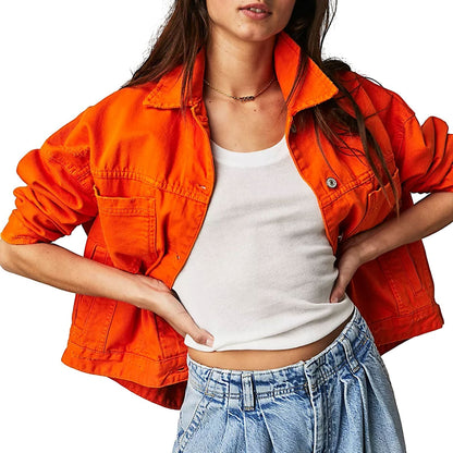 Trendy Loose Solid Color Denim Jacket