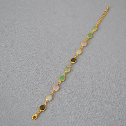 Elegant Gold Plated Crystal Chain Bracelet