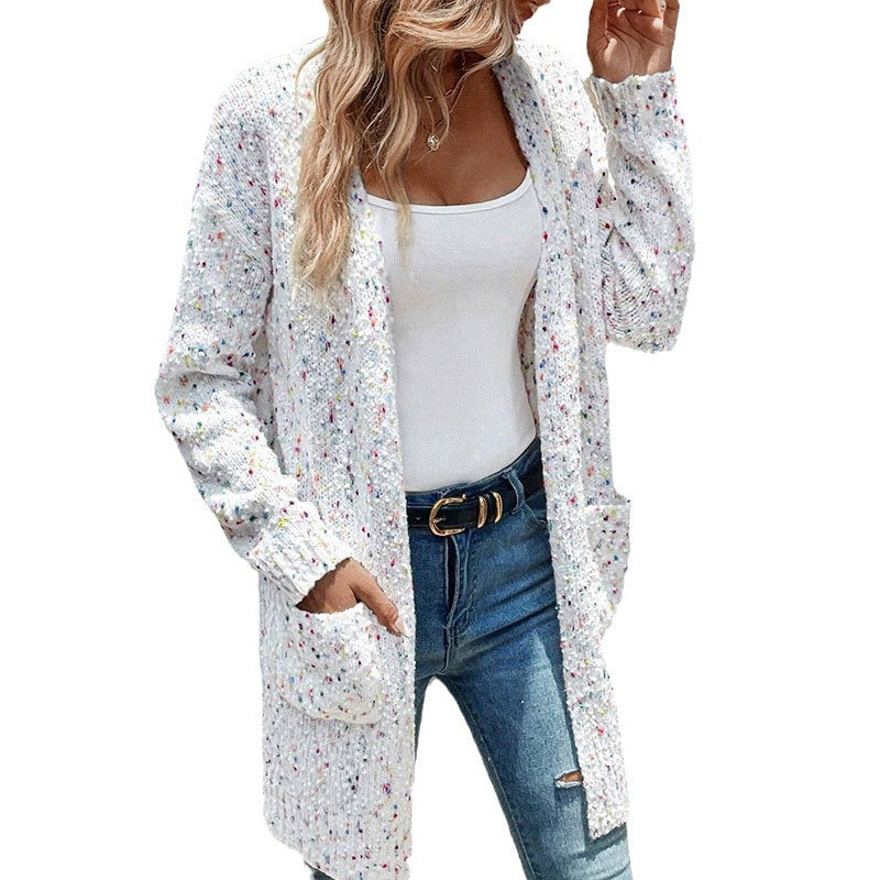 Colorful Loose Open Front Long Cardigan
