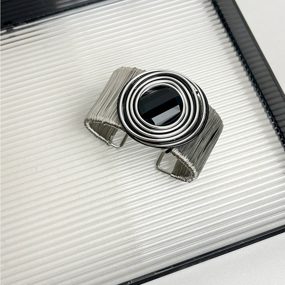 Vintage Wire Braided Open Cuff Bracelet