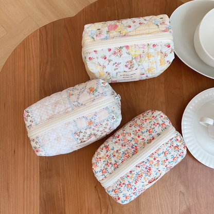 Floral Print Padded Simple Make Up Bag