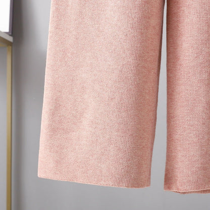 2+ Stand Collar Side Split Knit Sets