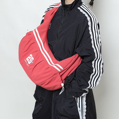 Simple Solid Color Print Portable Crossbody Bag