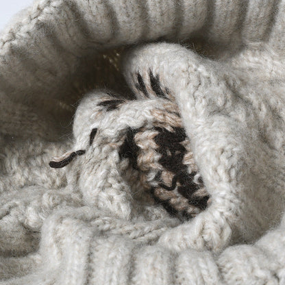 Contrast Color Twist Knit Beanie