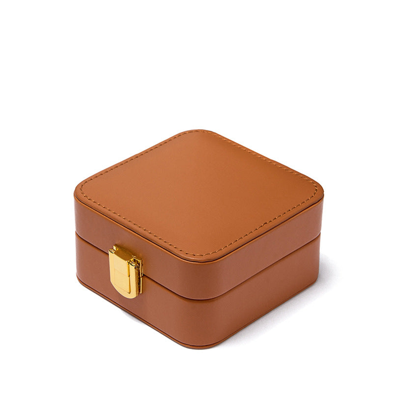 Solid Color Portable Travel Jewelry Case