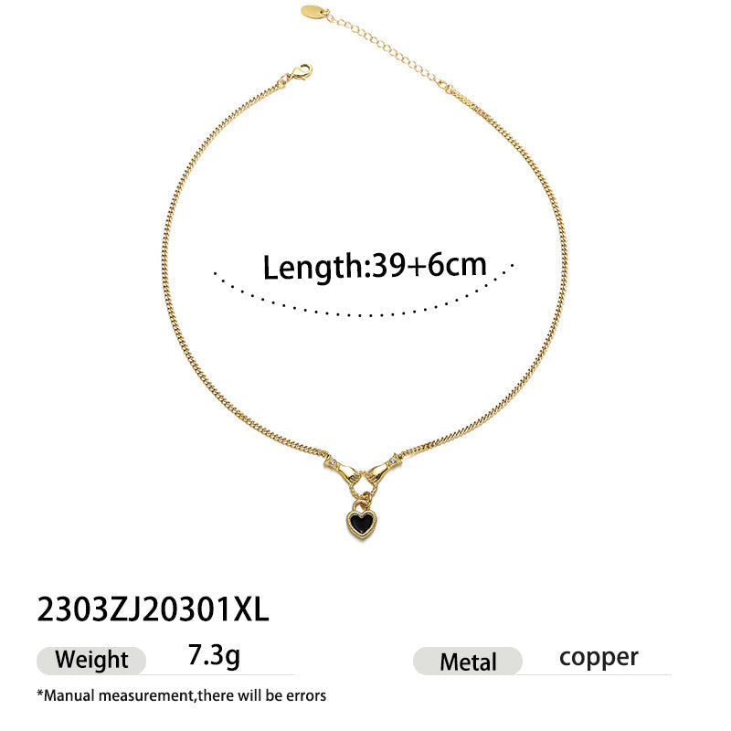 Trendy Zircon Heart Pendant Gold Plated Necklace