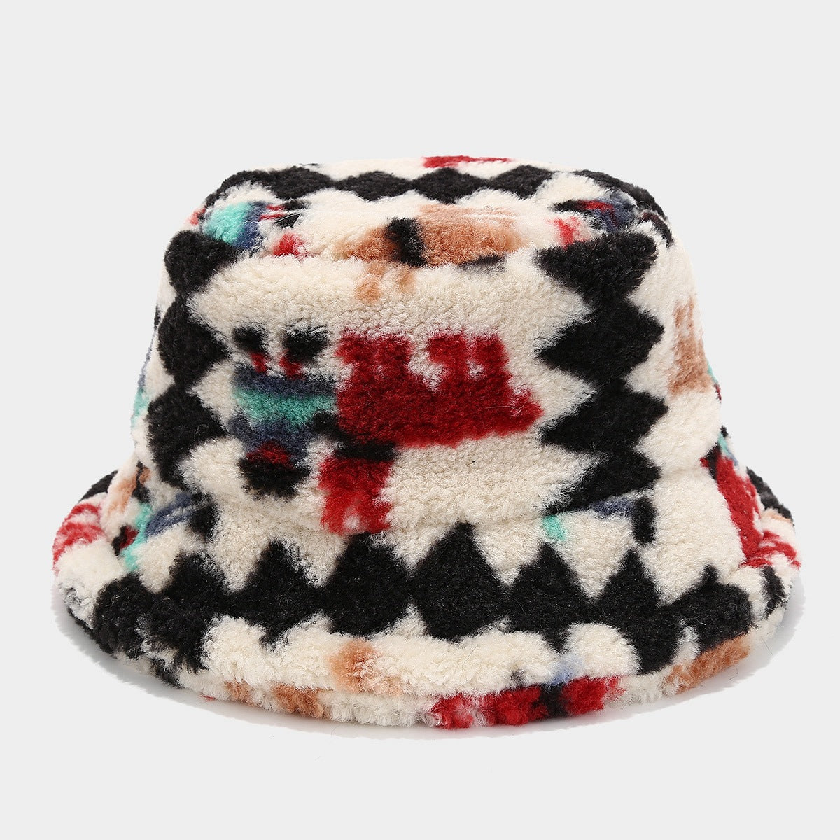 Casual Heart Pattern Soft Fuzzy Winter Bucket Hat