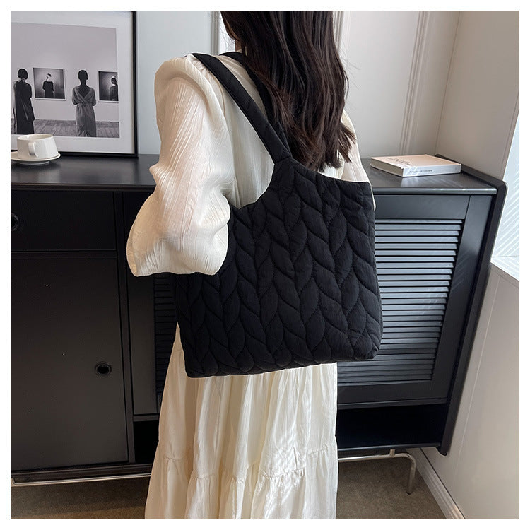 Simple Solid Color Casual Shoulder Bag