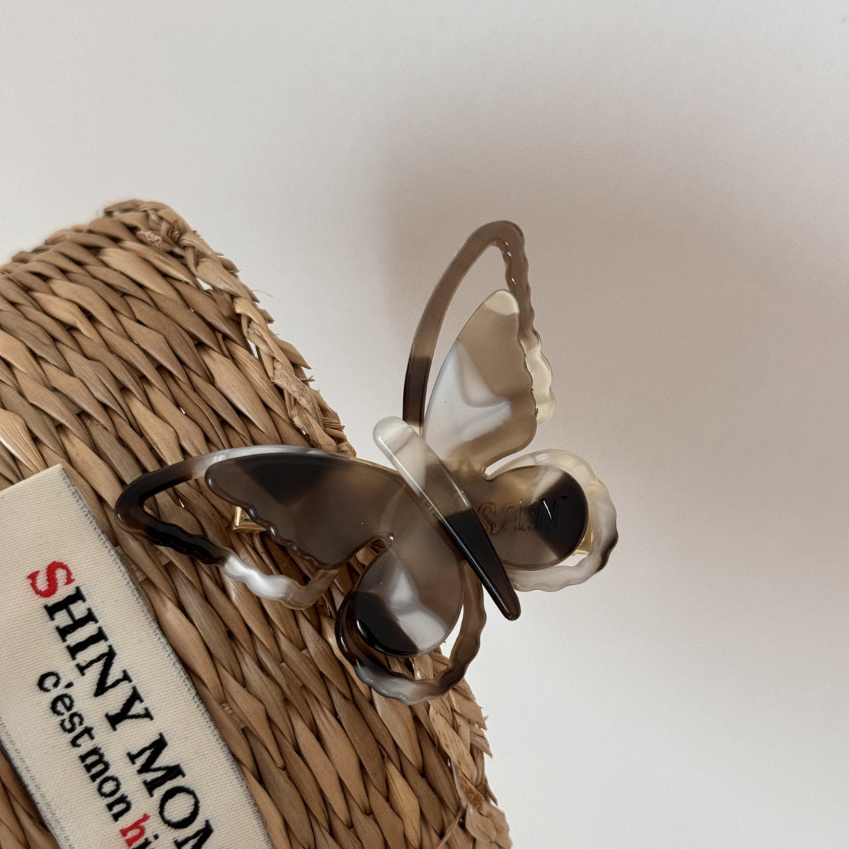 Elegant Iridescent Butterfly Acetate Hair Clip