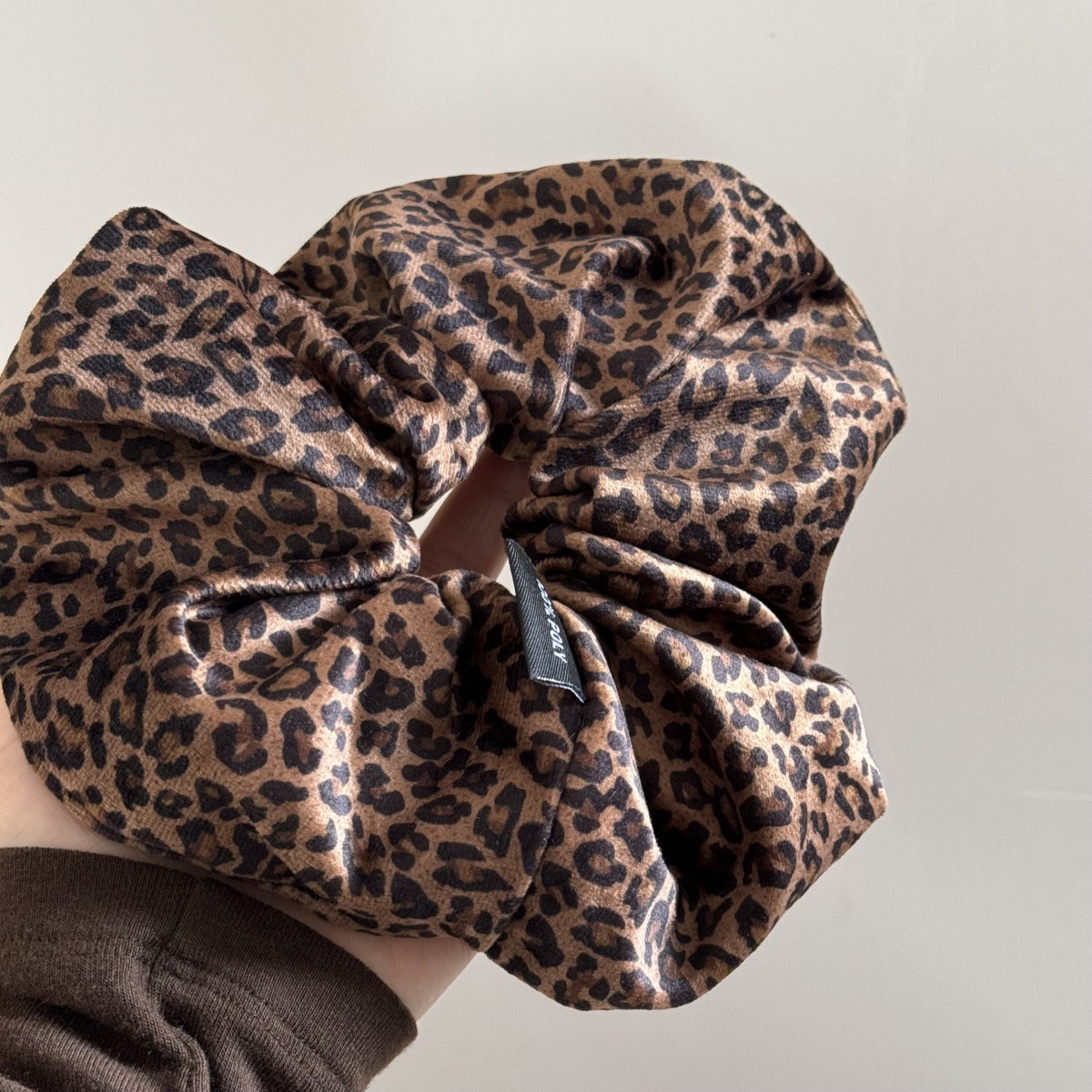 Oversized Double-Layer Leopard Print Hair Tie
