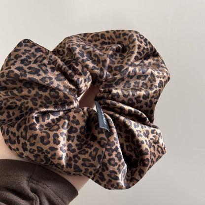 Oversized Double-Layer Leopard Print Hair Tie