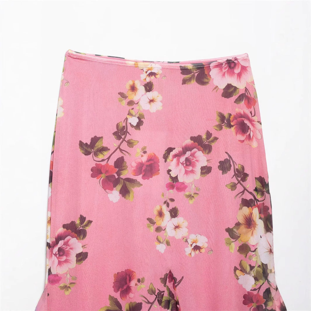 Asymmetrical Spaghetti Strap Top and Skirt Set