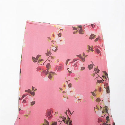 Asymmetrical Spaghetti Strap Top and Skirt Set