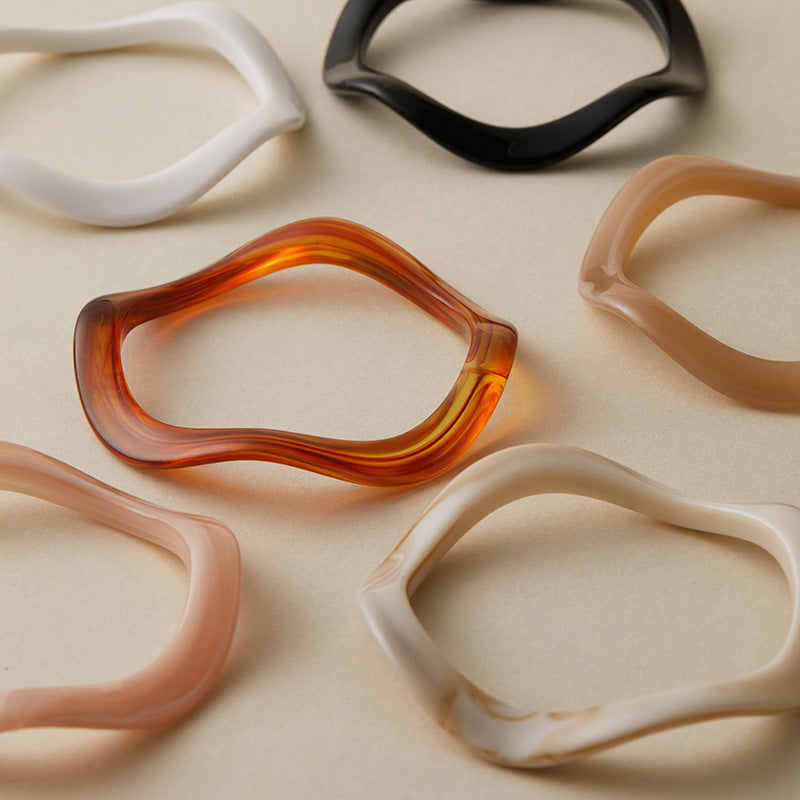 Simple Wave Irregular Acrylic Bracelets