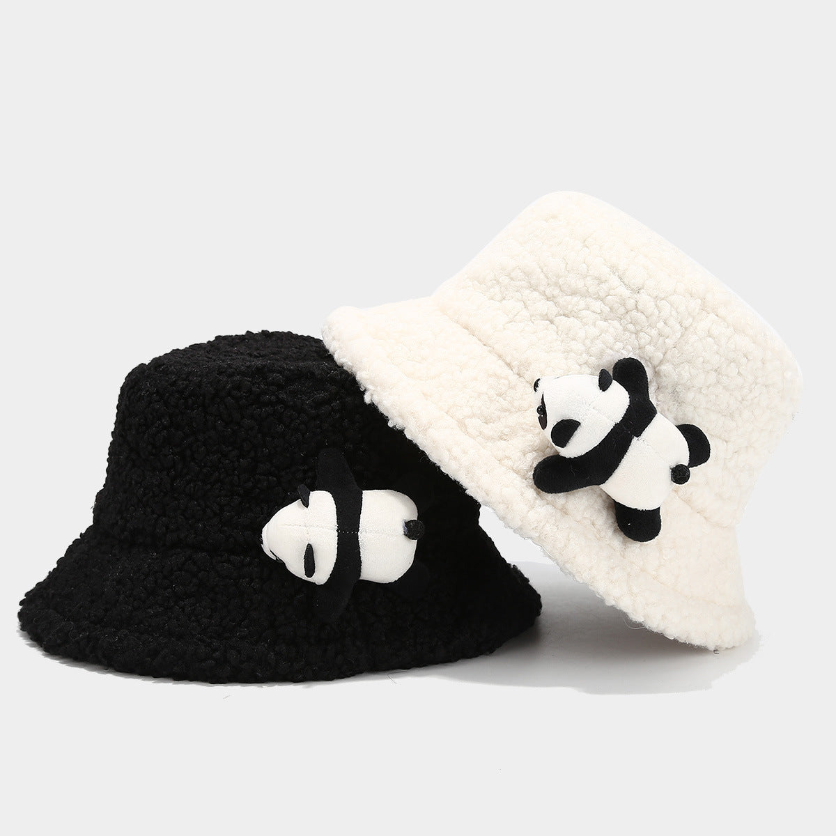 Cute Panda Sherpa Bucket Winter Hat