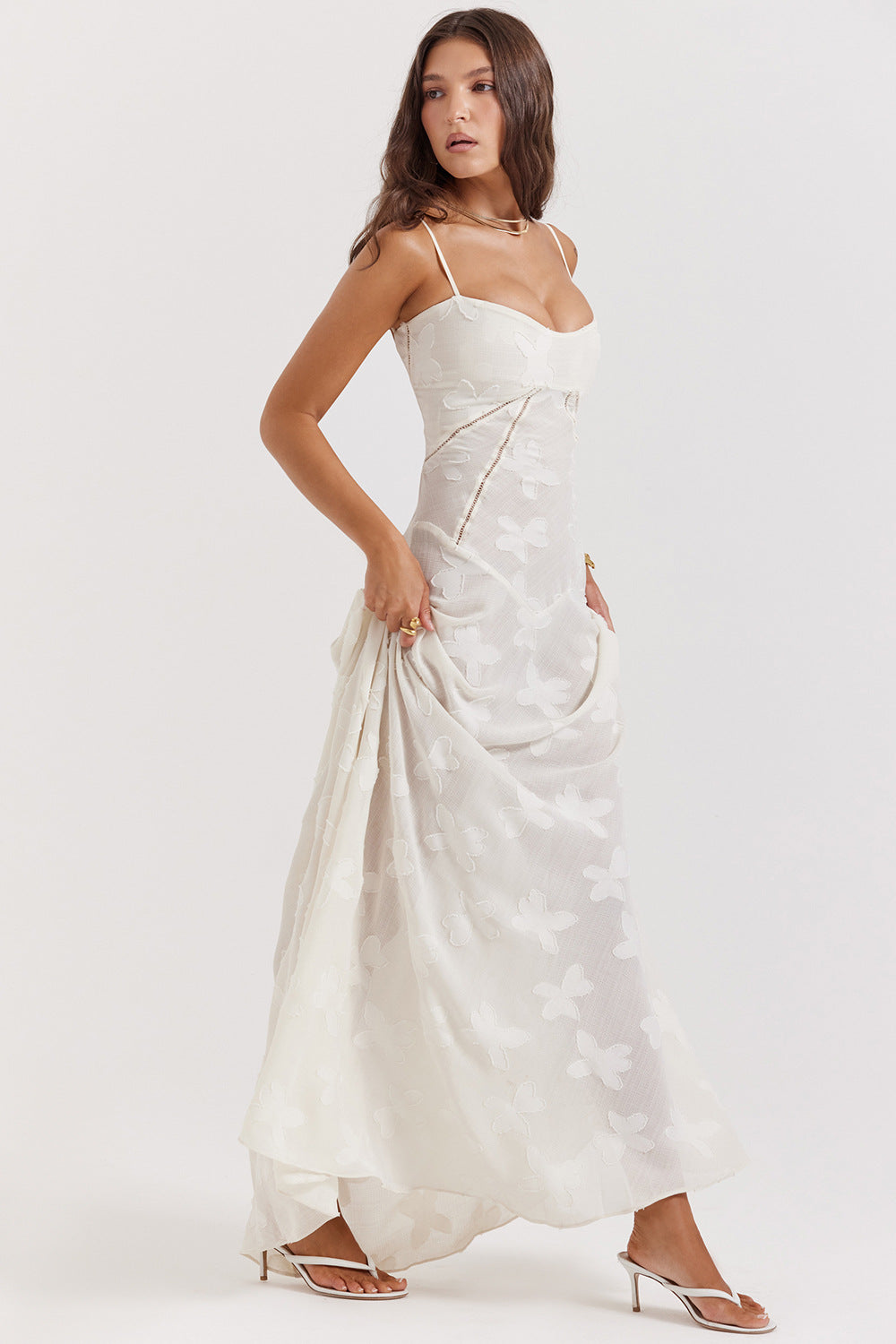 Backless String Tie Lace Sexy Long Dress