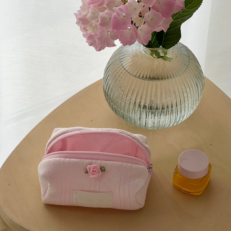 Solid Color Sweet Portable Make Up Bag