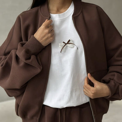 Simple Bow Round Neck Short Sleeves Top