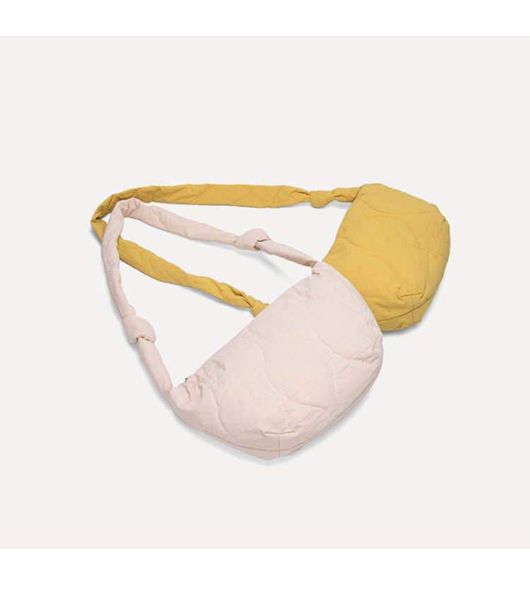 Simple Solod Color Puffer Shoulder Bag