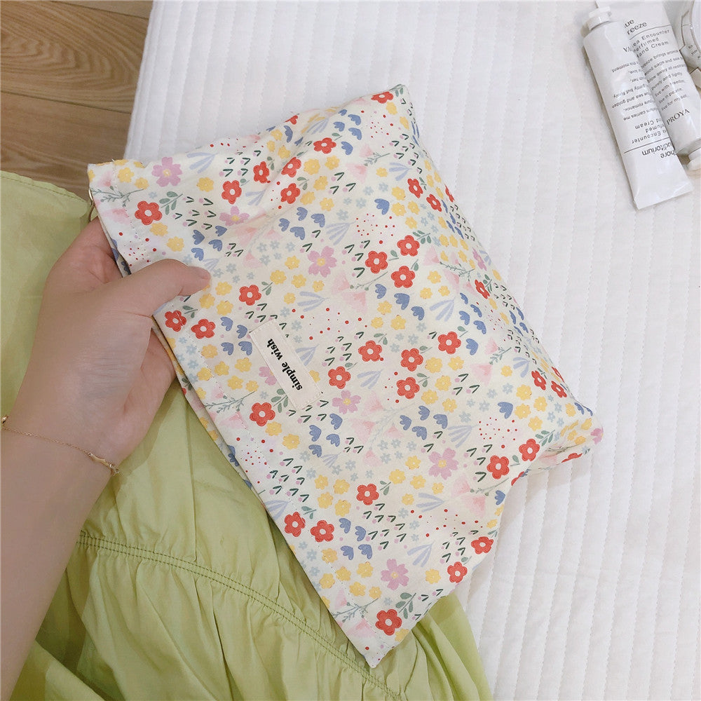Flower Print Large Capacity Cosmetic Bag