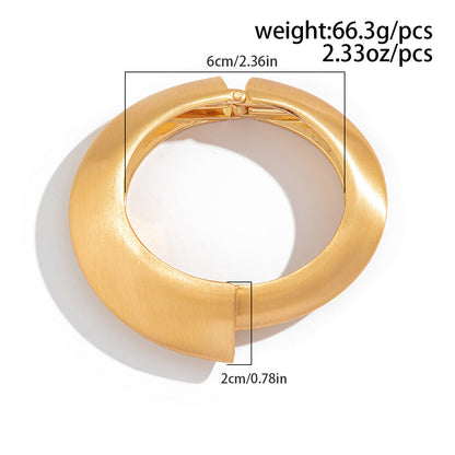 Minimalist Matte Wide Irregular Bangle Bracelet