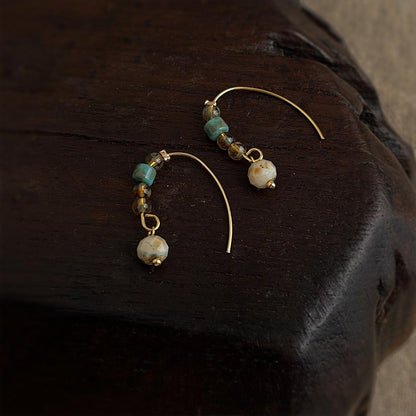 Vintage Handmade Glass Bead Dangle Earrings